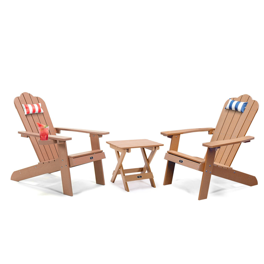 TALE Adirondack Chair with Cup Holder - Brown