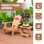 TALE Adirondack Chair with Cup Holder - Brown
