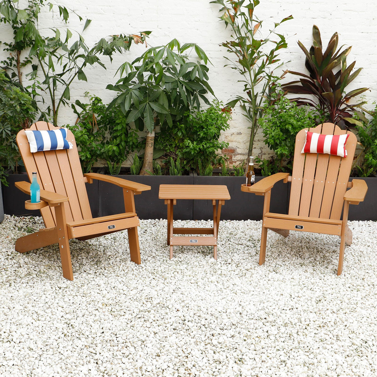 TALE Adirondack Chair with Cup Holder - Brown