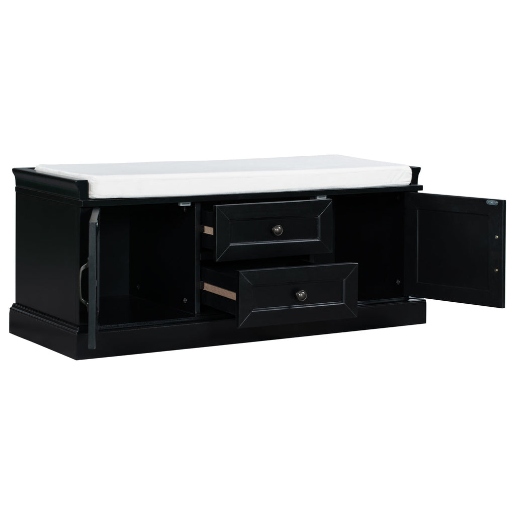 TREXM Storage Bench with 2 Drawers and 2 Cabinets