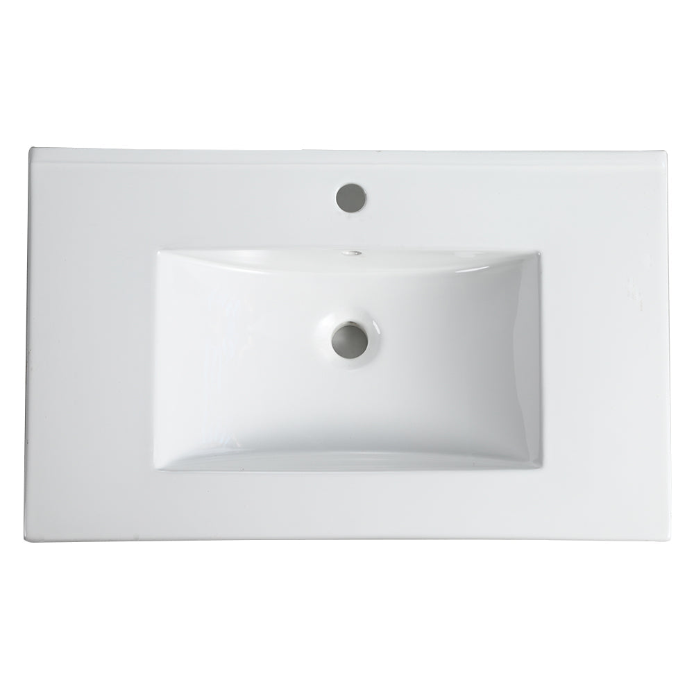 30" Bathroom Vanity with Ceramic Top - Modern Freestanding Design