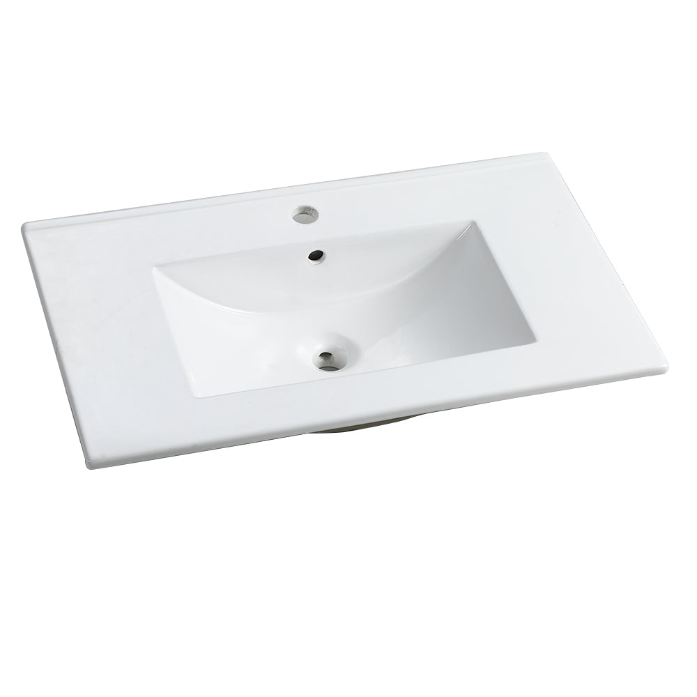 30" Bathroom Vanity with Ceramic Top - Modern Freestanding Design