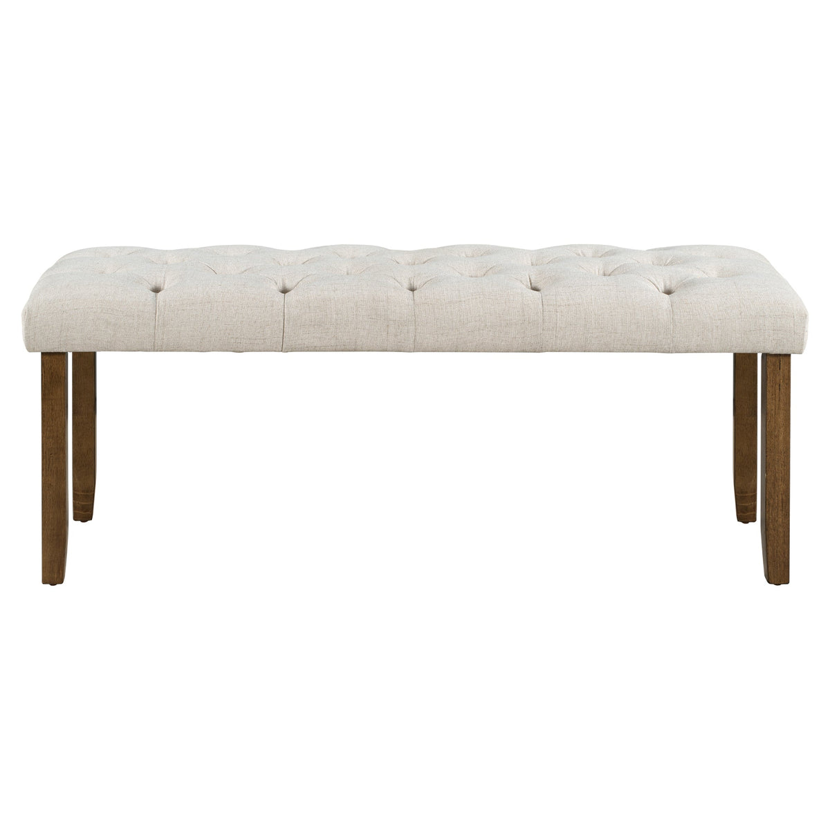 Farmhouse Dining Table Set with Upholstered Chairs and Bench - Beige
