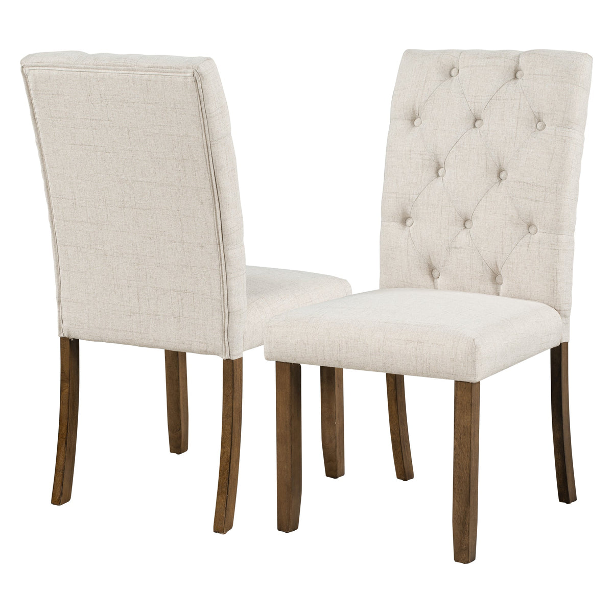 Farmhouse Dining Table Set with Upholstered Chairs and Bench - Beige
