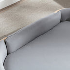 Scandinavian Style Elevated Dog Bed with Solid Wood Legs and Velvet Cushion - Light Grey or Dark Grey