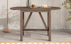 Drop Leaf Wood Counter Height Dining Set with Upholstered Chairs - Brown or White