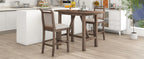 Drop Leaf Wood Counter Height Dining Set with Upholstered Chairs - Brown or White