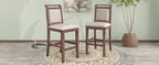 Drop Leaf Wood Counter Height Dining Set with Upholstered Chairs - Brown or White