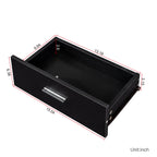 Black Modern Hair Desk with Multi-Layer Storage - Black
