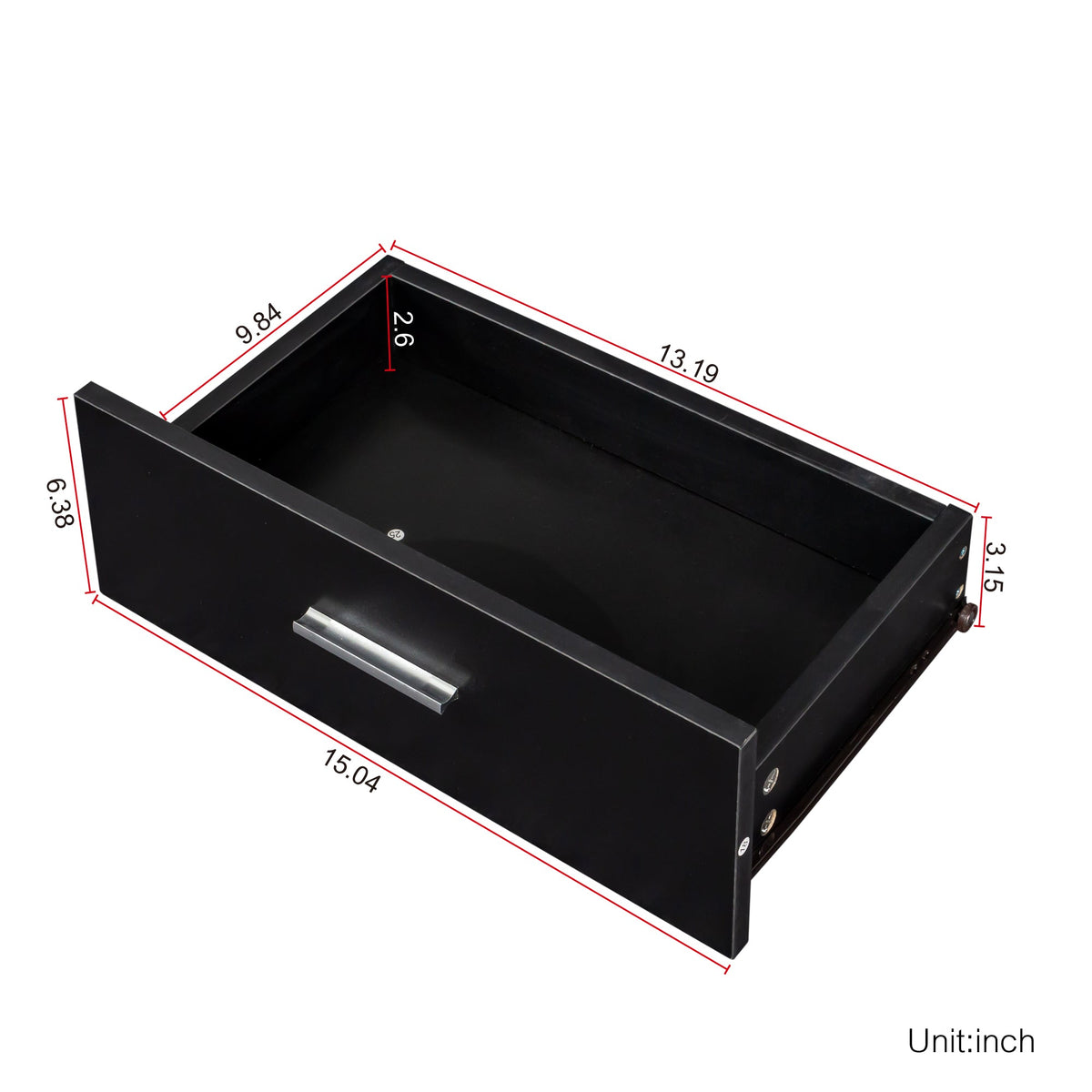 Black Modern Hair Desk with Multi-Layer Storage - Black