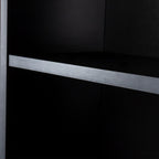 Black Modern Hair Desk with Multi-Layer Storage - Black