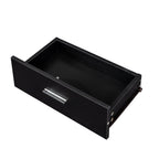 Black Modern Hair Desk with Multi-Layer Storage - Black