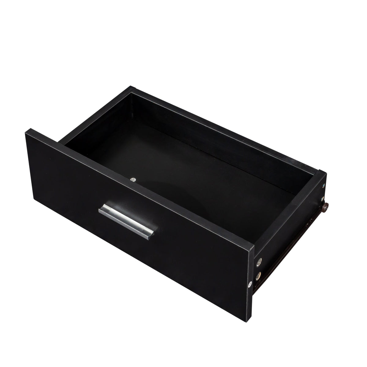 Black Modern Hair Desk with Multi-Layer Storage - Black