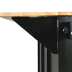 Rubber Wood Drop-Leaf Kitchen Cart with Storage