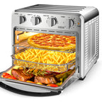 16QT Air Fryer Toaster Oven Combo with Multi-Function Presets - Stainless Steel