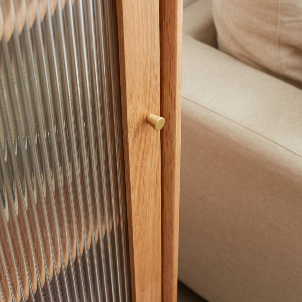 Solid Wood Storage Cabinet with Modern Design - Oak