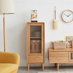 Solid Wood Storage Cabinet with Modern Design - Oak