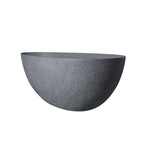 65 Inch Freestanding Solid Surface Soaking Bathtub with Contemporary Matte Finish - Cement Grey