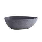 65 Inch Freestanding Solid Surface Soaking Bathtub with Contemporary Matte Finish - Cement Grey