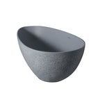 65 Inch Freestanding Solid Surface Soaking Bathtub with Contemporary Matte Finish - Cement Grey