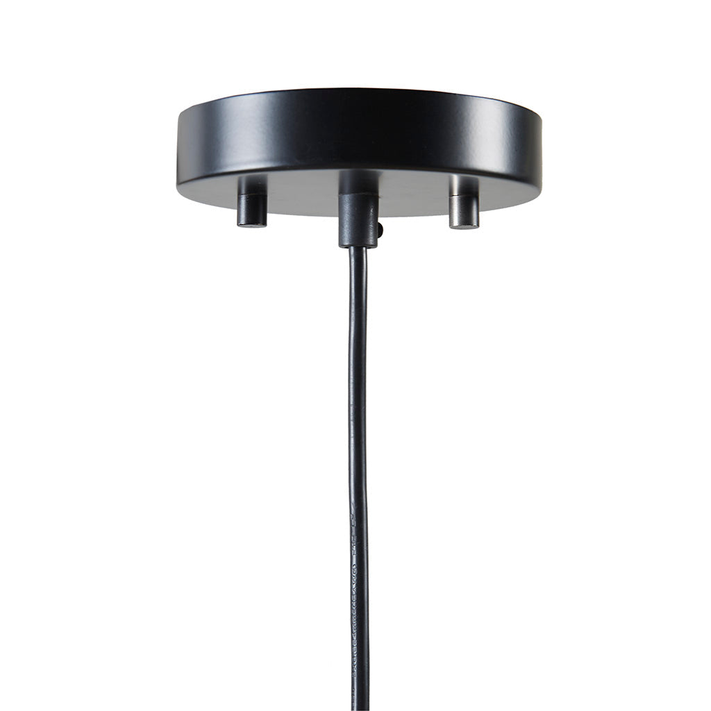 Metal Mesh Pendant Light with Iron Cage Drum Shade - Black