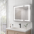 36x30 Inch Medicine Cabinet with LED Vanity Mirror - Aluminum