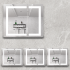 36x30 Inch Medicine Cabinet with LED Vanity Mirror - Aluminum