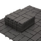 Patio Interlocking Deck Tiles with Composite Construction - 12x12 Inch