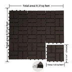 Patio Interlocking Deck Tiles - Brown (Pack of 9)