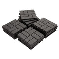 Patio Interlocking Deck Tiles with Composite Construction - 12x12 Inch