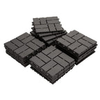 Patio Interlocking Deck Tiles with Composite Construction - 12x12 Inch