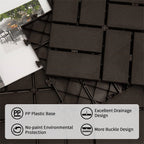 Patio Interlocking Deck Tiles - Brown (Pack of 9)