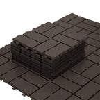 Patio Interlocking Deck Tiles - Brown (Pack of 9)