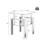 1-Piece Modern Tempered Glass Coffee Table