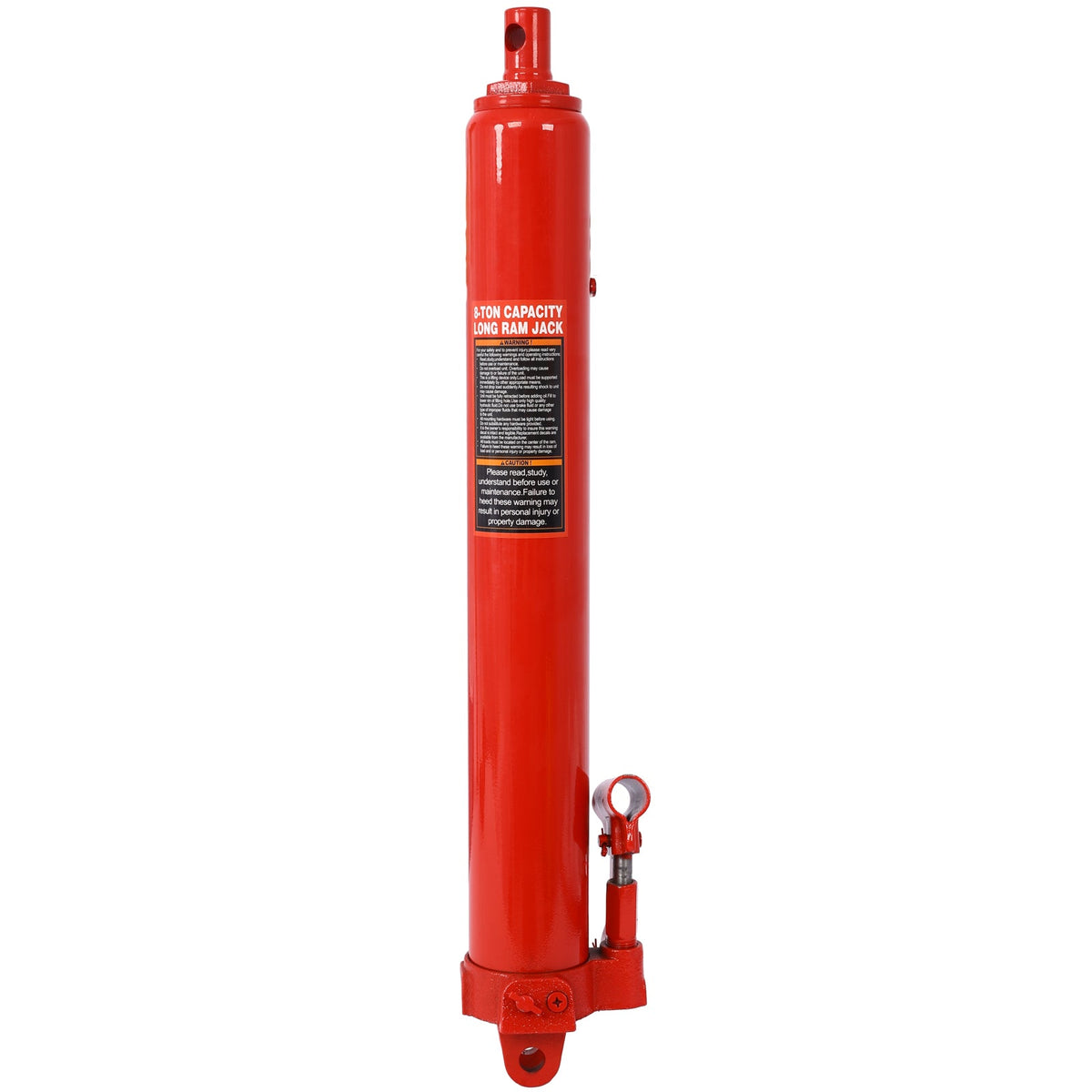 Hydraulic Long Ram Jack with Clevis Base - 8 Ton Capacity