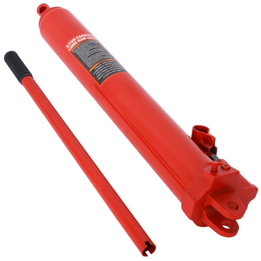 Hydraulic Long Ram Jack with Clevis Base - 8 Ton Capacity