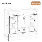36" Bathroom Vanity Cabinet Base with Drawers - Solid Wood & MDF