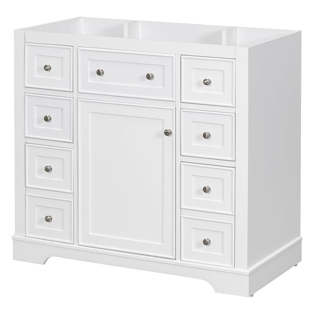 36" Bathroom Vanity Cabinet Base with Drawers - Solid Wood & MDF
