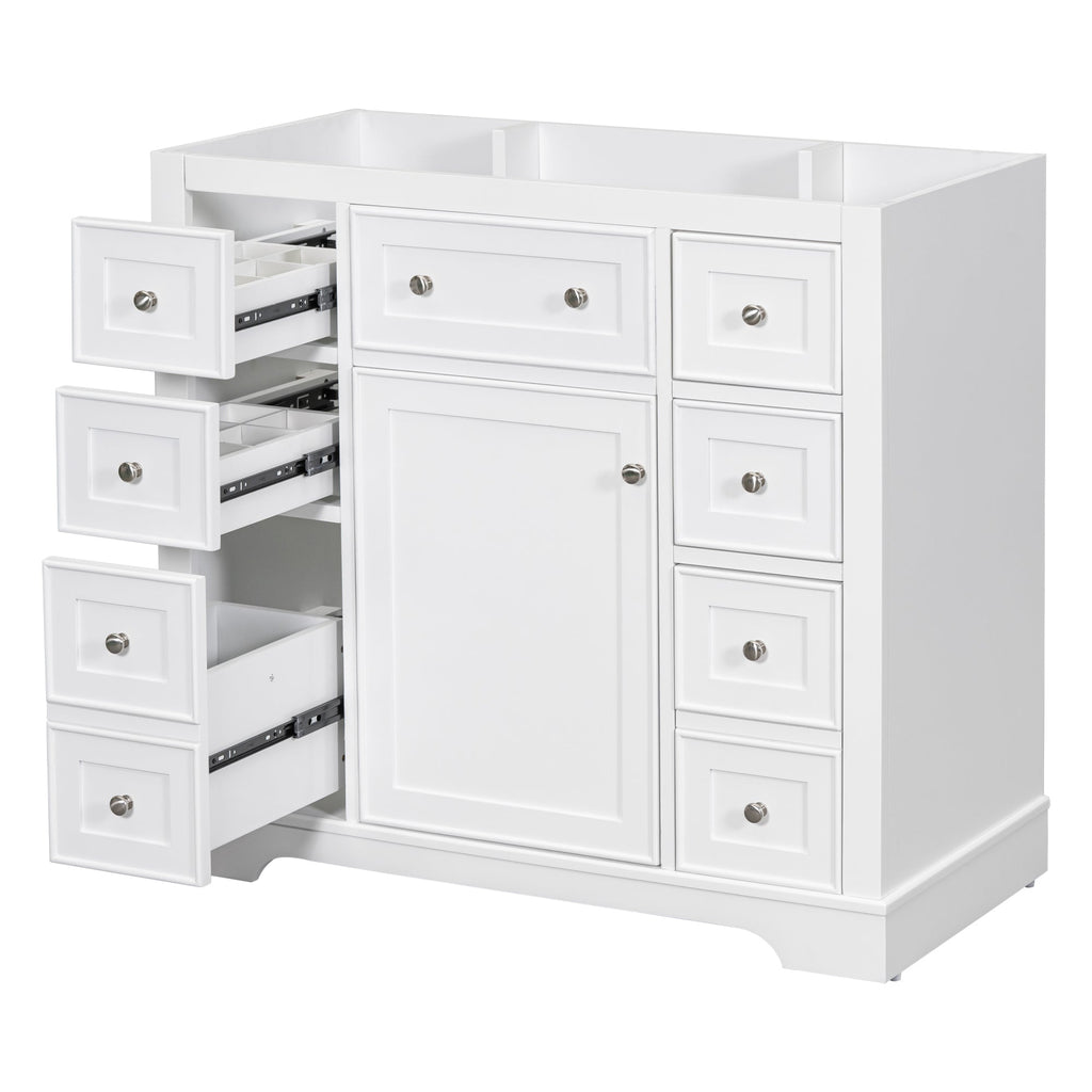 36" Bathroom Vanity Cabinet Base with Drawers - Solid Wood & MDF