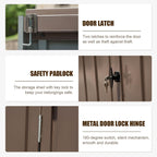 Backyard Storage Shed 11' x 12.5' with Galvanized Steel Frame & Windows - Brown
