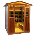 Four-Person Far-Infrared Outdoor Sauna with Carbon Crystal Heating Plates - Natural Hemlock