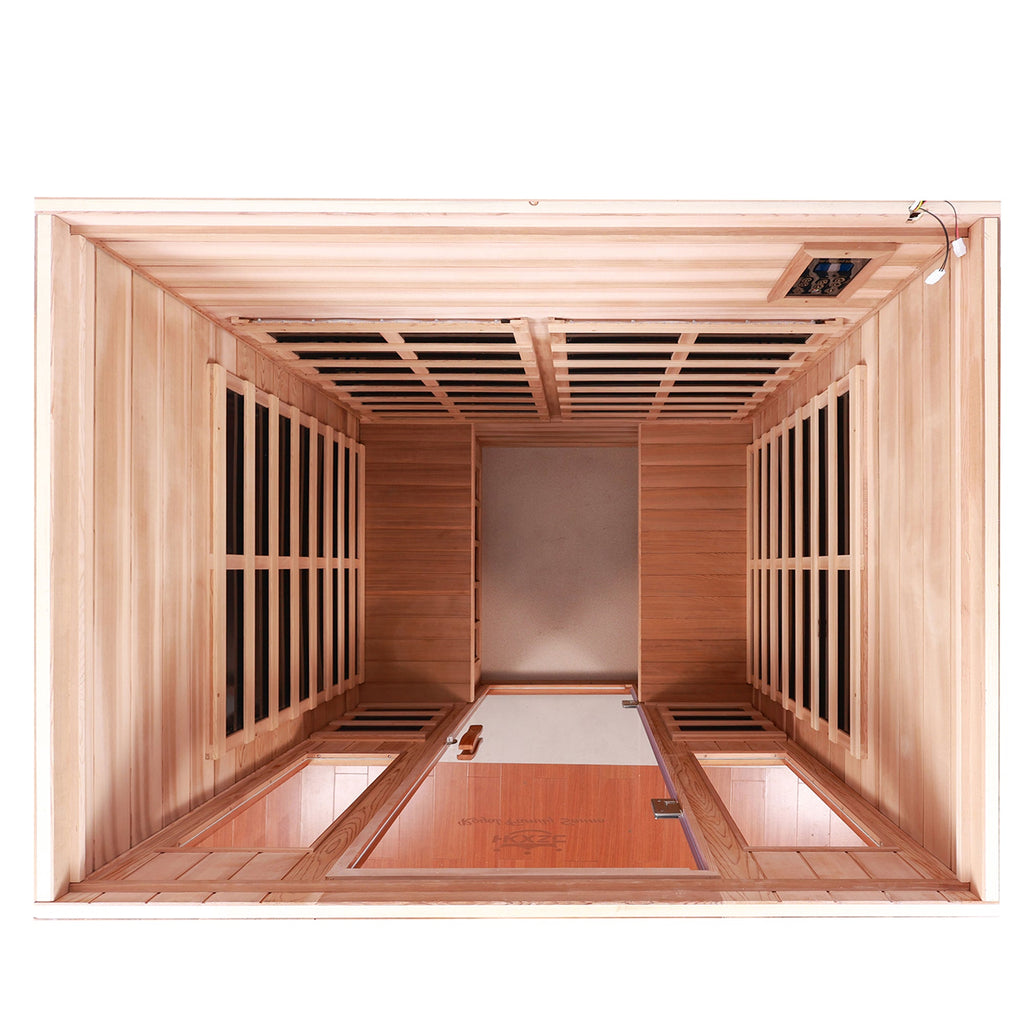 Four-Person Far-Infrared Outdoor Sauna with Carbon Crystal Heating Plates - Natural Hemlock