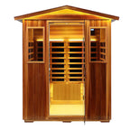 Four-Person Far-Infrared Outdoor Sauna with Carbon Crystal Heating Plates - Natural Hemlock