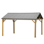12'x14' Hardtop Gazebo with Steel Roof - Yellow-Brown