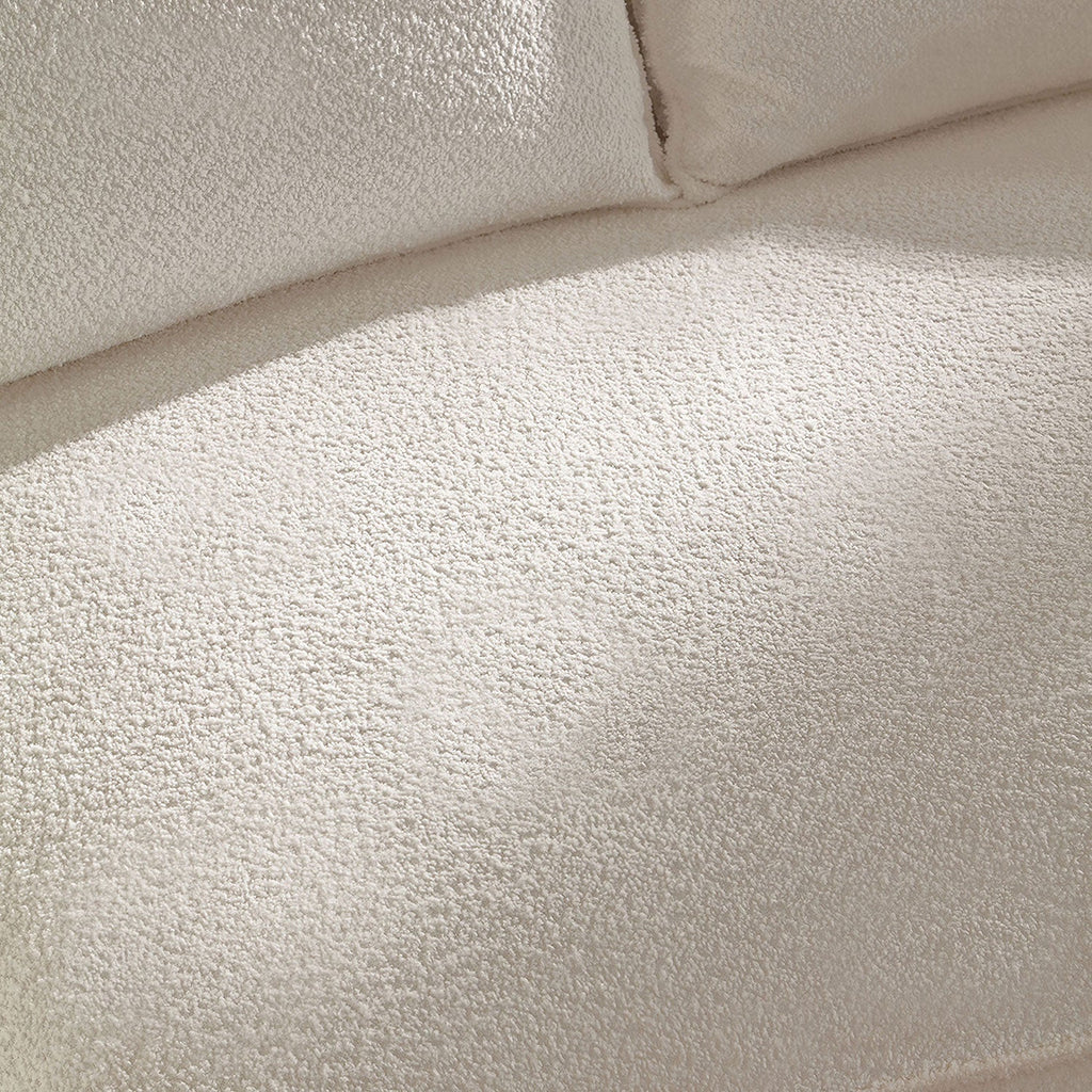 Curved Sofa with Ingenious Shape - 5-Seat Boucle Sectional - Beige