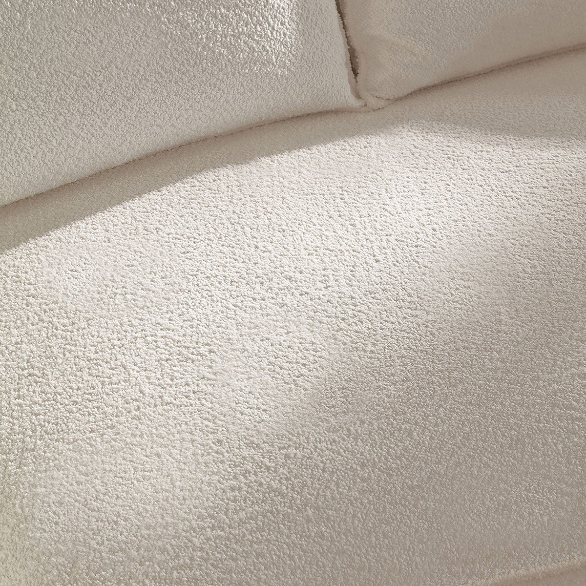 Curved Sofa with Ingenious Shape - 5-Seat Boucle Sectional - Beige