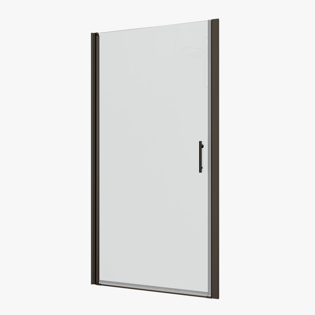 Universal Pivot Shower Door with 1/4" Tempered Glass - Polished Finish