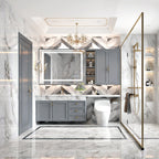 48x36 Inch LED Bathroom Mirror with Dimmable Lights and Anti-Fog - Silver