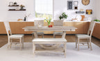 6-Piece Wood Dining Table Set with Half Round Legs - Seats 6