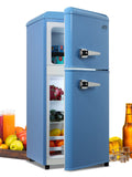 3.5 Cu.Ft Retro Mini Fridge with Freezer - ABS Steel - White
